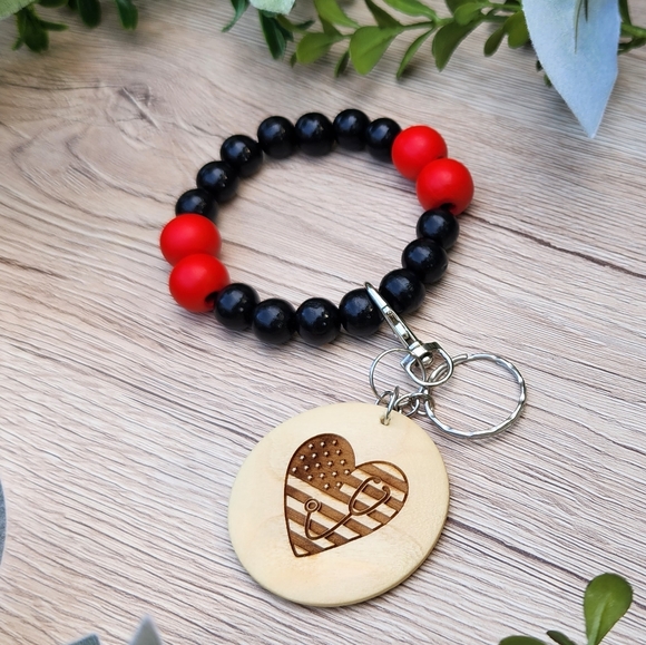 Keychain Wristlet with Laser Engraved Pendant - EMS - Picture 4 of 8